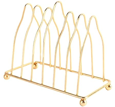 Alipis Estantería Escurreplatos para Platos, Soporte de Metal Vertical, escurridor, Soporte para Tapas de ollas, mostrador, Soporte para Platos Dorado, Organizador de lavabos