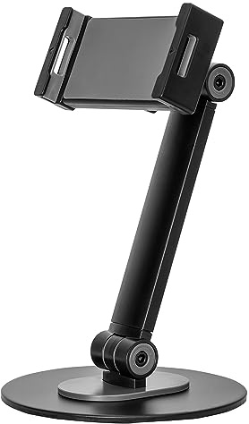 my wall Vollbeweglicher Tischhalter HT36L für Tablets & Smartphones, Universelle Halterung mit 2 Kugelgelenken, 4,7-12,9 Zoll, Tischhalterung Tablet, Silikonpolster zum Schutz, Tablet Halterung