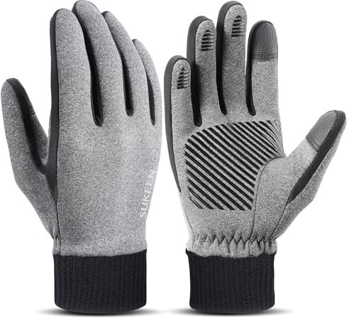 Sukeen Handschuhe Herren Damen Thermo Winterhandschuhe Wasserdichter Touchscreen Handschuhe Winter Fahrradhandschuhe Laufhandschuhe Sporthandschuh rutschfeste Handschuhe für Wandern Arbeit