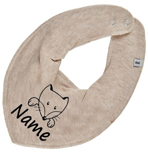 HALSTUCH Fuchs mit Name oder Text personalisiert für Baby oder Kind aus Baumwolle in Einheitsgröße