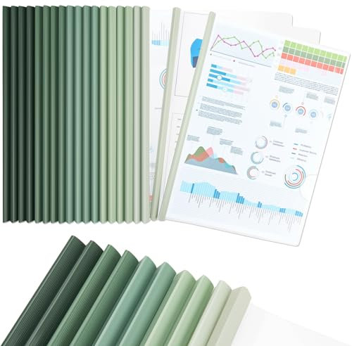 Onlyesh 20 Stück Thermobindemappen A4, Rückenbreite 10 mm, 90 Blatt Bindekapazität, A4 Sliding Bar Binder für Thermo-Bindemaschinen, Bindergeräte, Binderücken