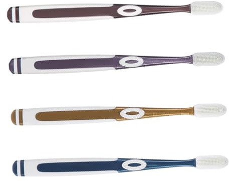 Beavorty 3 Sets 4-teilig Silikon-nano-zahnbürsten Für Erwachsene Borstenzahnbürste Für Eine Vollständige Reinigung Tragbare Zahnbürsten Mit Komfortablem Griff Für Zu Hause Für Unterwegs