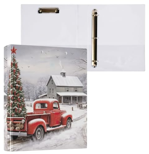 Ringbuch mit 3 Ringen, Motiv: LKW, Weihnachtsbaum, 1,27 cm, für 200 Blatt, für Schule