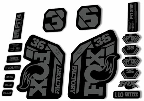Gabel-Ersatzaufkleber, kompatibel mit Fox 36 Serie 2021, Grau (matt)