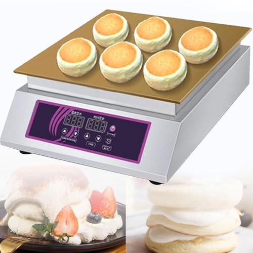 DPLWJPP Macchina Soufflé Elettrica,Macchina Pancake Commerciale con Controllo Temperatura E Piastra Riscaldante in Rame,per Cucina Domestica,Ristorante,Panetteria,Singlehead