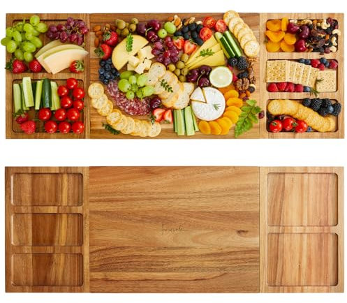 Acacia Wood Charcuterie Boards Gift Set - 3-in-1 Magnetic Extra Large Cheese Board (31.6 inch) - Perfect for Entertaining - House Warming Gifts, Wedding Gifts for Couples, and Bridal Shower Gift Ideas