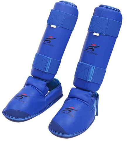 Serenitison Parastinchi da Karate,Protettivo Spugna Paratibie,Parastinchi Piedi Protezione,Piedi Protezione Shin Guard,per Allenamento,Sparring,Arti Marziali,Boxe,Karatè,Regolabile,Ammortizzante