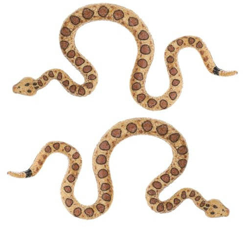 WHAMVOX 2pcs Realistic Fake Snake Models Vivid Simulation Animal Figurines for Halloween Pranks Garden Decor and Role-playing Props Safe Material Bright Colors