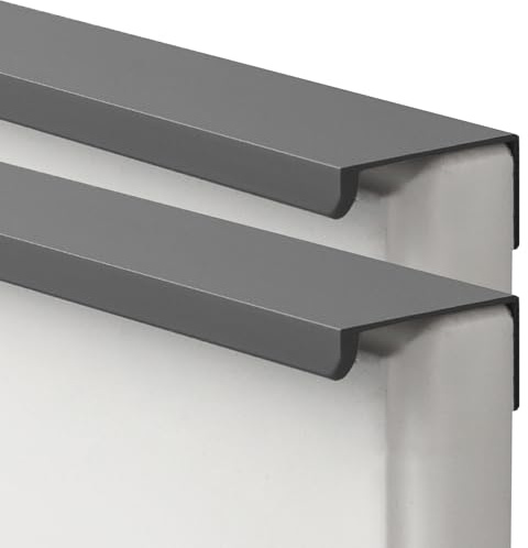 JIALUO0318 Versteckter Griffe Möbelgriffe Aluminiumlegierung Unsichtbare Knöpfe Schrankgriffe Schubladengriff Küchengriffe Türgriff 2 Stück (Gray,Length 120mm)