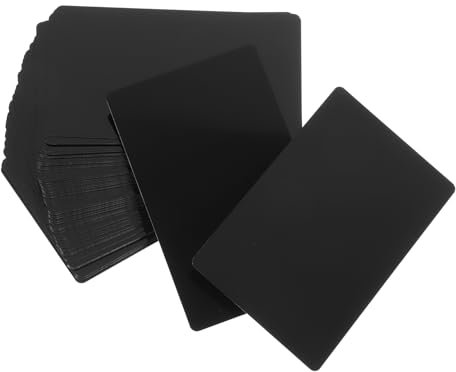 COHEALI Karten 300 Stück Aluminium Metall Visitenkarten Rohlinge Namenskarten Blanko Visitenkarten Aluminium Sublimationskarten Namenskarten Gravurkarten Für Aluminiumblech Schwarz