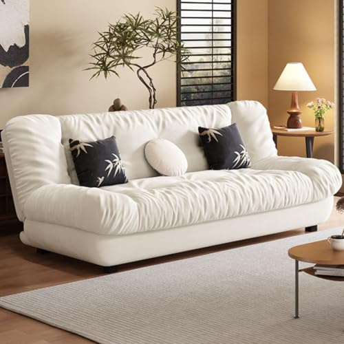 WEIDPHL Futon-Schlafsofa, Umwandelbares Schlafsofa, Schlafcouch, Weiß, 180 x 75 x 87 cm