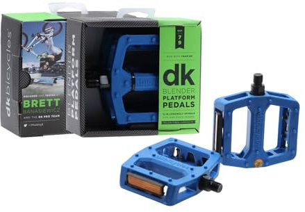 DK Plattform Pedalen BMX 1/2 Zoll Blau Pedale mit Pins und Reflektoren