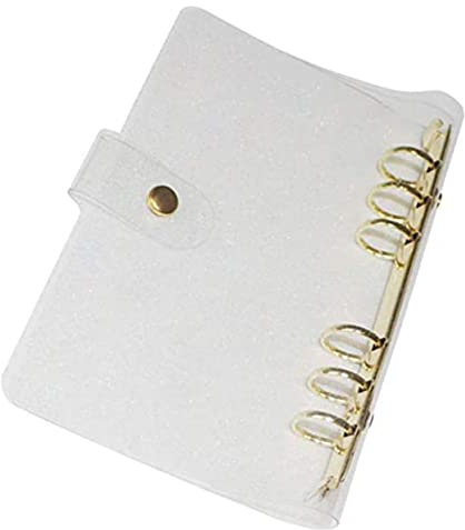 NUOBESTY Glitzer A6 Ringbuchordner Pvc Abdeckung Mit Metallverschluss Nachfüllbarer Planerordner Büro Reise Organizer