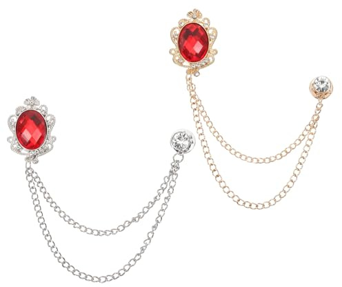 PATIKIL Broche à chaîne suspendue en strass pour homme