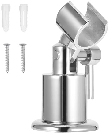 GisWell Vollmetall Duschkopfhalterung,Verstellbar 180 Grad Duschkopf Halterungen,Duschbrause Halterung mit Schraube für Handbrause,Wandmontage,mit Schrauben und Dehnschrauben