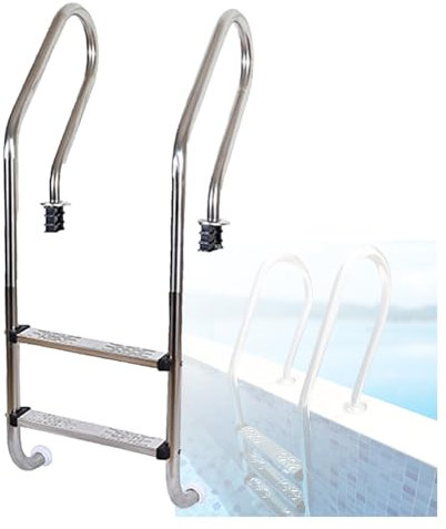 Échelle De Piscine Enterrée en Acier Inoxydable, Escalier À Double Rampe À 2 Ou 3 Marches, for Piscine, Jardin, Maison, Capacité De Charge: 250kg(2 Steps)