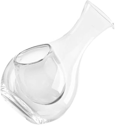 CIYODO Décanteur de Vin en Cristal 360ml Carafe à Vin Élégante Bords Lisses Stable pour Bureau et Whisky