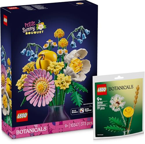 Lego 30701 Petit bouquet d'été avec fleurs des champs Polybag : Lego Flowers pour adultes de la collection botanique – Botanicals 10347 avec fleurs des champs