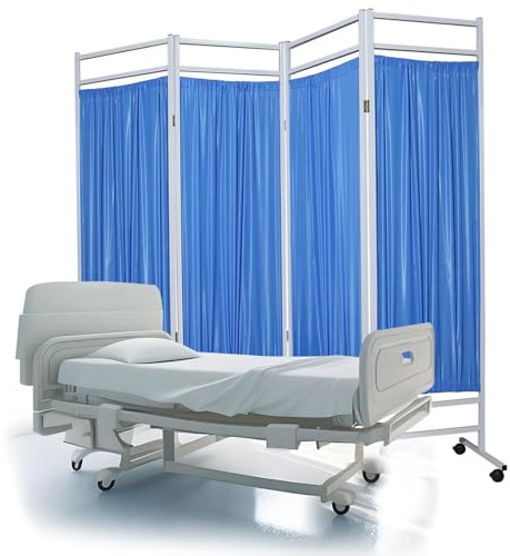 Foldable Privacy Screen on Wheels - Portable Room Divider for Enhanced Confidentiality in Medical and Beauty Settings