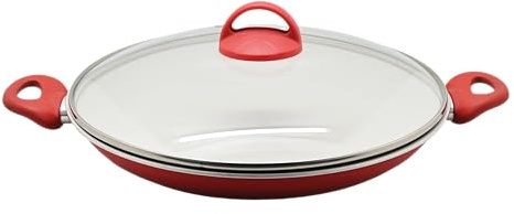 Akinda Home - Cuocitutto da 32 cm in ecoceramica con doppio manico e coperchio in vetro - cuocitutto 32 cm - padella con coperchio - padella ecoceramica - padella antiaderente - padella doppio manico