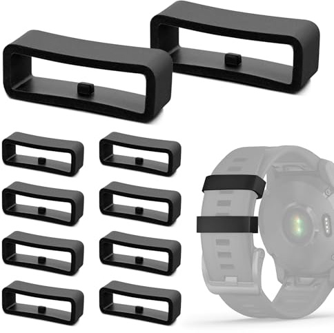 Kalexion 22 mm klockarmband i silikon, 10 stycken silikonremmar för Garmin Fenix 5/6/7, Forerunner 255/265/945/955/965, kompatibel med 22 mm-armband
