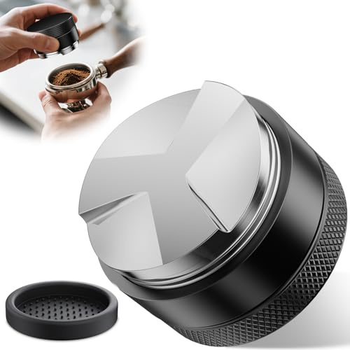 Arvoni Distributeur de Café 51mm, Tamper 51mm Espresso Leveler 304 INOX, Presse À Café avec Couvercle, Distributeur Café Sage pour Barista Express, Barista Pro