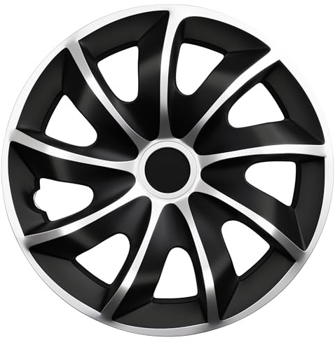 WERKTHOR Enjoliveurs 13 Pouces – Set de 4 Enjoliveurs 13 à 16 Pouces Noir/Argent – Enjoliveurs Résistants aux Chocs – Protection Esthétique des Jantes