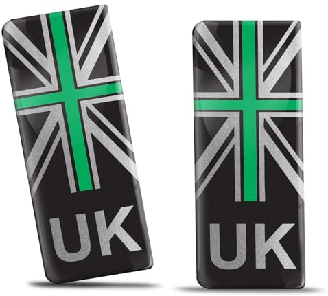 SkinoEu UK Number Plate Domed Stickers Self Adhesive Car Moto Badge QS 4