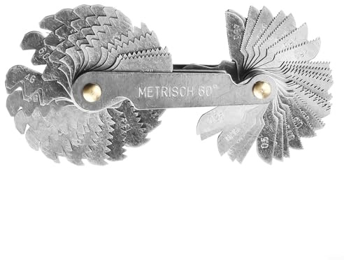 Juego de herramientas de medición de paso de rosca, 58 piezas métricas de 60° / para Imperial 55° / U.S. 60° medidor de rosca de acero inoxidable para inspección de paso de tornillo externo