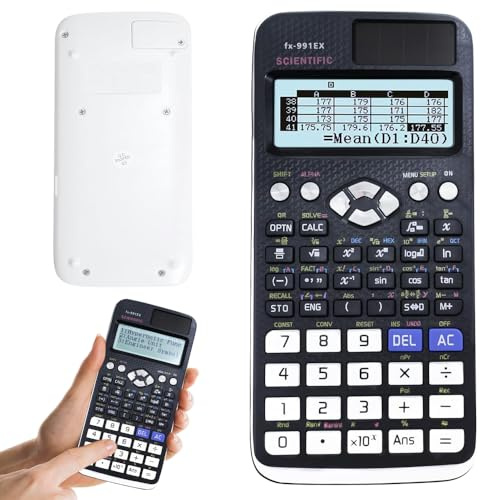 Jonuin FX-991EX Scientific Calculator, Scientific Calculator with 552 Functions, 10+2 Screen Displays, Scientific Calculators for Students Exams School Office Business Home Daily Use (Black)