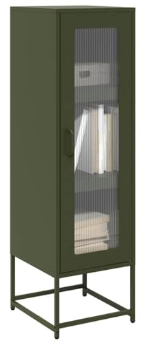 Mimdixy Armario de cocina tipo buffet, 36 x 39 x 123 cm, acero laminado en frío, color verde oliva