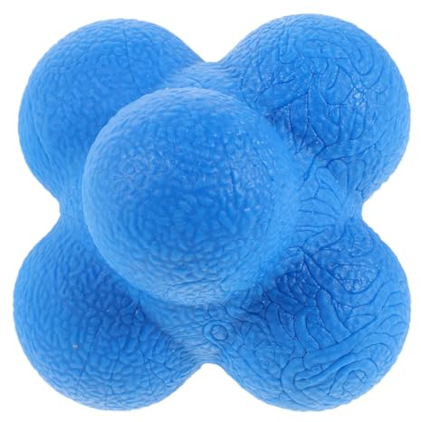 JECOMPRIS Pelota de Entrenamiento Hexagonal Azul 7,6 Cm para Coordinación Mano-Ojo, Pelota de Reacción de Silicona para Béisbol, Tenis y Hockey, Equipo de Agilidad y Reflejos para Deporte