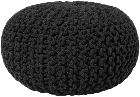 Beliani Trendy Ottomane in Schwarz Baumwolle 40x25 cm Conrad