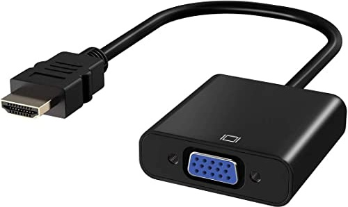CABLEPELADO Adaptador HDMI a VGA, Conversor HDMI a VGA, con 3.5mm Audio Jack, Apto para Ampliar la Pantalla de un Portátil con un Monitor VGA, Negro, 15 cm