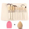 ZOCONE Set 12 PCS Pennelli Trucco +1 PCS Spugnetta + 1 PCS Uovo Di Lavaggio, Pennelli Make up Professionali