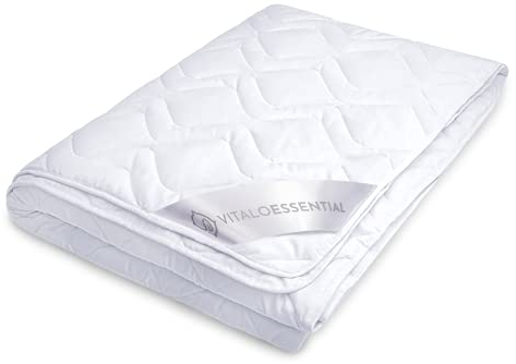 VitaloBett® Bettdecke 135x200 cm Sommerdecke mit Seide und Baumwolle gefüllt waschbar Made in Germany