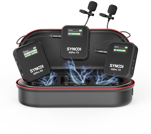 SYNCO G2 (A2) PRO Kabelloses Lavalier-Mikrofonsystem Kompatibel Für DSLR iPhone Android PC, Dual-Channel-Übertragung Funk-Lavaliermikrofon Für Kamera