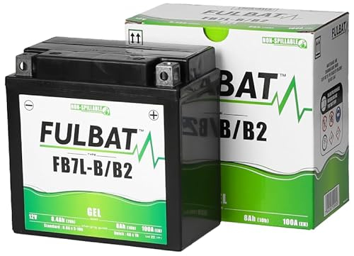 Fulbat - Batería de gel FB7L-B/B2 GEL /YB7L-B/B2 FULBAT SLA impermeable 8,4 AH 100 AMPS