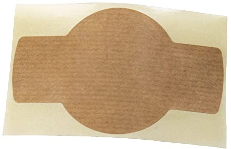 100 st bruna självhäftande etiketter av kraftpapper 100 x 58 mm med fin struktur för skrivning, naturliga etiketter för glas, kryddor, sylt och förvaringsburkar