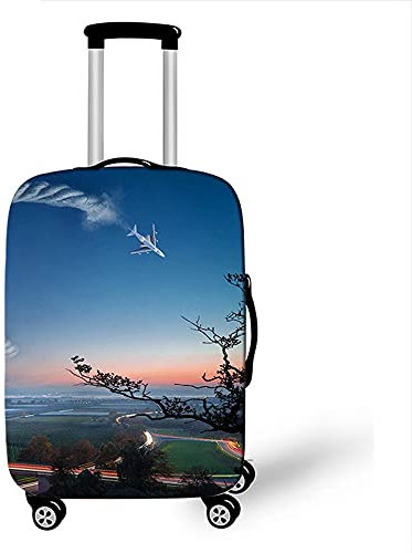 Morbuy Elastisch Kofferhülle Kofferschutzhülle Anti-Kratzer Staubdicht Kofferüberzug Luggage Protector Cover Kofferbezug Reisekofferabdeckung (Feld,L)