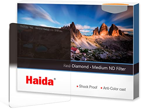 Haida Square Rectangular GND Filter 100 x 150mm Multi-Coated Nano Coatings Red Diamond Medium-Edge Graduated Neutral Density ND0.9 Filter (3-Stop)