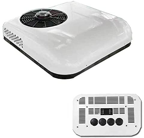 Climatiseur de toit DC 24V / 12 V pour véhicule récréatif |Climatiseur de toit pour camion |Froid seul | Unité de climatisation pour van et bateau 12 V/24volt pour automobile,camping-car,White-12V