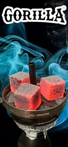 Gorilla Cube Shisha Kohle 26er Naturkohle aus 100% Kokosnussschalen 4 kg für Shisha & BBQ/Grill