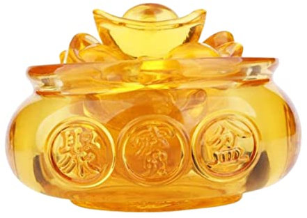WOFASHPURET Topas Schatzschale Ornament Wohnkultur Mit Gold Barren Schüssel Für Innendekoration Geburtstagsgeschenke Für Frauen