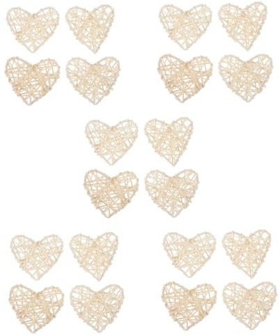 PRETYZOOM 20stücke Herzförmige Rattan Bälle Handgefertigte Hängedekoration Für Hochzeiten Und Valentinstag Kreative Natur Dekoration Für Zuhause