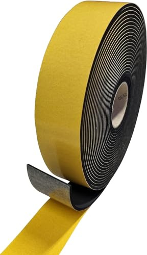 Wulkow Dichtband Schaum schwarz passend für VELUX, 44 x 3000mm | Länge 0,1m bis 10m, Breite 44mm, Dichtung selbstklebend, Lüftungsklappe, Holz-Dachfenster, Kunststoff-Dachfenster