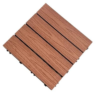 pujindu Ineinandergreifende Terrassenfliesen Aus Kunststoff, Terrassenfliesen, Ineinandergreifende Terrassenfliesen, Wasserdichter Bodenbelag Für Den Außenbereich, Für Alle(Red-A,11.8x11.8IN/1PCS)