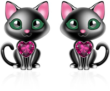 Qings Ohrringe Silber 925 Mädchen Echte Sterling Silber Einhorn Katze Axolotl Ohrringe Stecker Hypoallergene Niedliche Tier Ohrstecker Geschenk für Damen Mädchen Tochter Enkelin Ohrschmuck