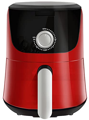 Freidora de aire de 4 l y 1400 W, freidora de aire caliente eléctrica sin aceite, cesta antiadherente, que puede freír, asar, hornear, recalentar y deshidratar, apta para lavavajillas con guía de