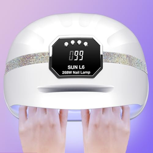 MainPi UV Lampe für Gelnägel,268W Nageltrockner mit 4 Timer,Professionelle UV LED Nagellampe für Finger/Zehennagel mit 45 Lichtperlens,LCD-Display,Infrarotsensor,Lampe Nägel für Alle Gel Nagellack
